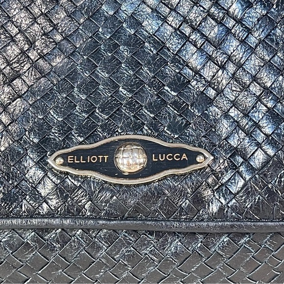 Elliott Lucca Black Leather intrecciato style shoulder bag - Picture 9 of 15